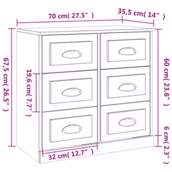 vidaXL Sideboards Storage Cabinet Cupboard Highboard 2 pcs Engineered Wood - concrete grey - Additional view 3
