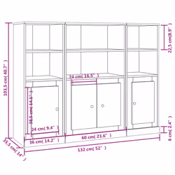 vidaXL Highboards Storage Cabinet Sideboard Side Cabinet 3 pcs Engineered Wood - smoked oak - Additional view 7