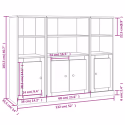 vidaXL Highboards Storage Cabinet Sideboard Side Cabinet 3 pcs Engineered Wood - grey sonoma - Additional view 3