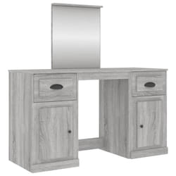 vidaXL Dressing Table Cosmetic Vanity Desk Makeup Table Bedroom with Mirror - grey sonoma