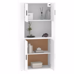 vidaXL Highboard White Engineered Wood Cupboard Sideboard Storage Cabinet - Additional view 6