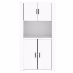 vidaXL Highboard White Engineered Wood Cupboard Sideboard Storage Cabinet - Additional view 7