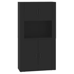 vidaXL Highboard Black Engineered Wood Cupboard Sideboard Storage Cabinet