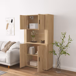 vidaXL Highboard Sonoma Oak Engineered Wood Cupboard Sideboard Storage Cabinet