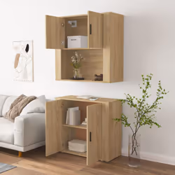 vidaXL Highboard Sonoma Oak Engineered Wood Cupboard Sideboard Storage Cabinet - Additional view 4