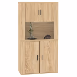 vidaXL Highboard Sonoma Oak Engineered Wood Cupboard Sideboard Storage Cabinet - Additional view 5