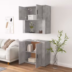 vidaXL Highboard Concrete Grey Engineered Wood Cupboard Sideboard Cabinet - Additional view 4