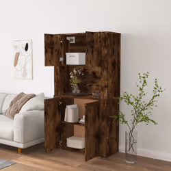 vidaXL Highboard Smoked Oak Engineered Wood Cupboard Sideboard Storage Cabinet