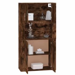 vidaXL Highboard Smoked Oak Engineered Wood Cupboard Sideboard Storage Cabinet - Additional view 6