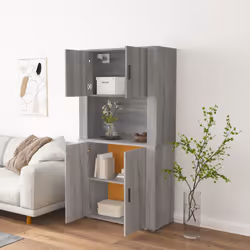 vidaXL Highboard Grey Sonoma Engineered Wood Cupboard Sideboard Side Cabinet - Additional view 2