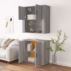 vidaXL Highboard Grey Sonoma Engineered Wood Cupboard Sideboard Side Cabinet - Additional view 4