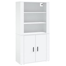 vidaXL Highboard Engineered Wood Sideboard Home Storage Cabinet Multi Colours - white