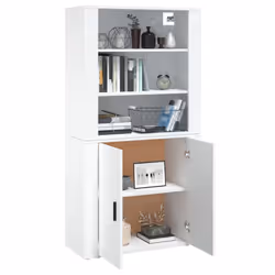 vidaXL Highboard Engineered Wood Sideboard Home Storage Cabinet Multi Colours - white - Additional view 4