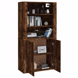 vidaXL Highboard Engineered Wood Sideboard Home Storage Cabinet Multi Colours - smoked oak - Additional view 4