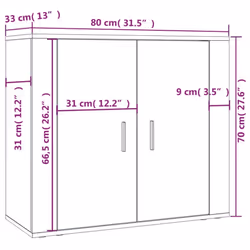 vidaXL Highboard Engineered Wood Sideboard Home Storage Cabinet Multi Colours - grey sonoma - Additional view 10