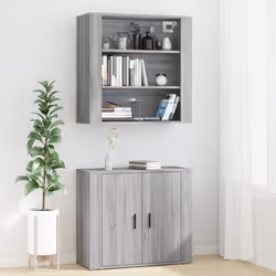 vidaXL Highboard Engineered Wood Sideboard Home Storage Cabinet Multi Colours - grey sonoma