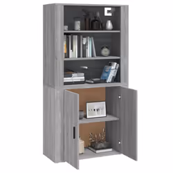 vidaXL Highboard Engineered Wood Sideboard Home Storage Cabinet Multi Colours - grey sonoma - Additional view 4