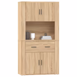 vidaXL Highboard Sonoma Oak Engineered Wood Cupboard Sideboard Storage Cabinet - Additional view 5