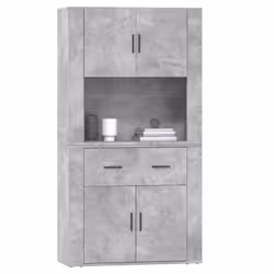 vidaXL Highboard Concrete Grey Engineered Wood Cupboard Sideboard Cabinet - Additional view 5