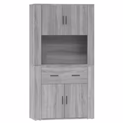 vidaXL Highboard Grey Sonoma Engineered Wood Cupboard Sideboard Side Cabinet