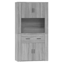 vidaXL Highboard Grey Sonoma Engineered Wood Cupboard Sideboard Side Cabinet