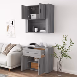 vidaXL Highboard Grey Sonoma Engineered Wood Cupboard Sideboard Side Cabinet - Additional view 4