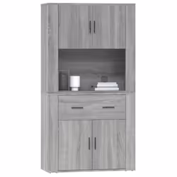 vidaXL Highboard Grey Sonoma Engineered Wood Cupboard Sideboard Side Cabinet - Additional view 5