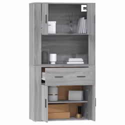 vidaXL Highboard Grey Sonoma Engineered Wood Cupboard Sideboard Side Cabinet - Additional view 6