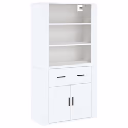 vidaXL Highboard Engineered Wood Sideboard Storage Cupboard Multi Colours - white