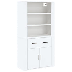 vidaXL Highboard Engineered Wood Sideboard Storage Cupboard Multi Colours - white