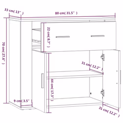 vidaXL Highboard Engineered Wood Sideboard Storage Cupboard Multi Colours - white