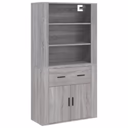 vidaXL Highboard Engineered Wood Sideboard Storage Cupboard Multi Colours - grey sonoma