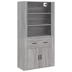 vidaXL Highboard Engineered Wood Sideboard Storage Cupboard Multi Colours - grey sonoma