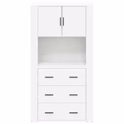 vidaXL Highboard White Engineered Wood Cupboard Sideboard Storage Cabinet - Additional view 7