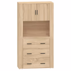 vidaXL Highboard Sonoma Oak Engineered Wood Cupboard Sideboard Storage Cabinet