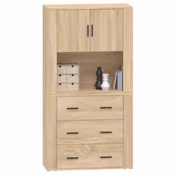 vidaXL Highboard Sonoma Oak Engineered Wood Cupboard Sideboard Storage Cabinet - Additional view 5