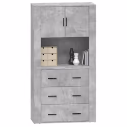 vidaXL Highboard Concrete Grey Engineered Wood Cupboard Sideboard Cabinet - Additional view 5