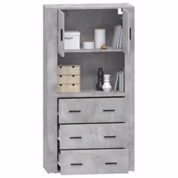 vidaXL Highboard Concrete Grey Engineered Wood Cupboard Sideboard Cabinet - Additional view 6