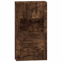 vidaXL Highboard Smoked Oak Engineered Wood Cupboard Sideboard Storage Cabinet