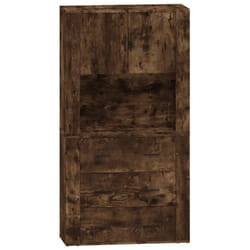 vidaXL Highboard Smoked Oak Engineered Wood Cupboard Sideboard Storage Cabinet
