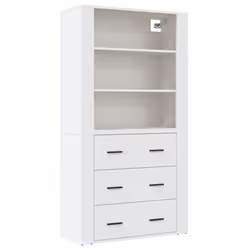 vidaXL Highboard Engineered Wood Sideboard Storage Cupboard Multi Colours - white
