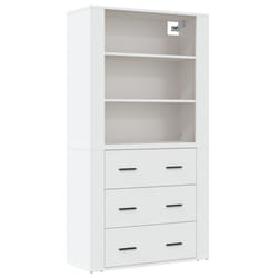 vidaXL Highboard Engineered Wood Sideboard Storage Cupboard Multi Colours - white