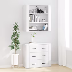 vidaXL Highboard Engineered Wood Sideboard Storage Cupboard Multi Colours - white