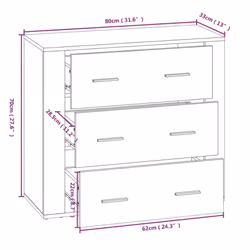 vidaXL Highboard Engineered Wood Sideboard Storage Cupboard Multi Colours - white