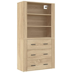 vidaXL Highboard Engineered Wood Sideboard Storage Cupboard Multi Colours - sonoma oak