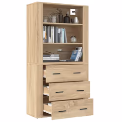 vidaXL Highboard Engineered Wood Sideboard Storage Cupboard Multi Colours - sonoma oak - Additional view 4