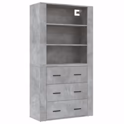 vidaXL Highboard Engineered Wood Sideboard Storage Cupboard Multi Colours - concrete grey