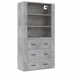 vidaXL Highboard Engineered Wood Sideboard Storage Cupboard Multi Colours - concrete grey