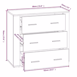 vidaXL Highboard Engineered Wood Sideboard Storage Cupboard Multi Colours - concrete grey - Additional view 10