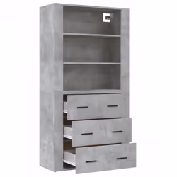 vidaXL Highboard Engineered Wood Sideboard Storage Cupboard Multi Colours - concrete grey - Additional view 5
